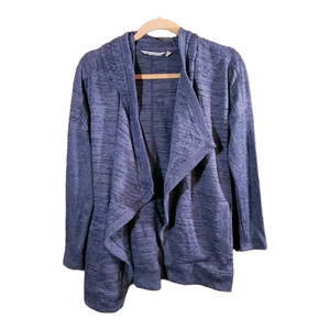 Athleta Heather Blue Blissful Wrap Hooded Open-front Cardigan Jacket Women's XS